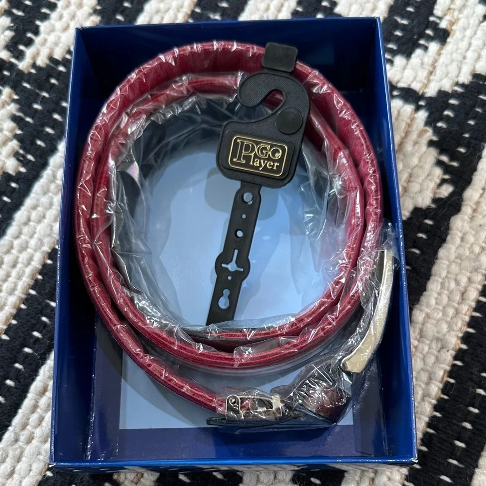 Red and White Striped Men's Belt